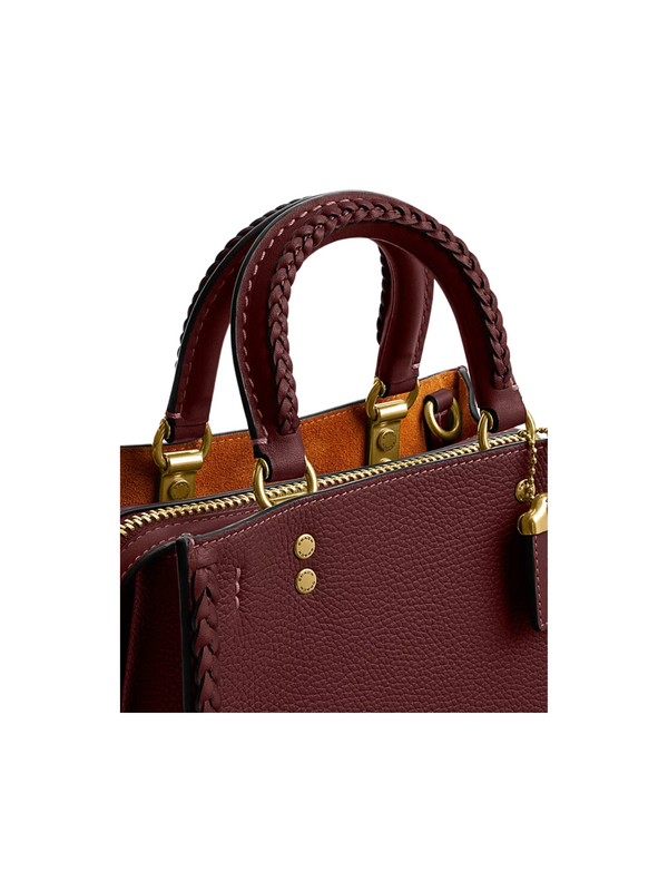 Coach Rogue 20 With Braid Natural Pebble Leather Braided Brass/Wine