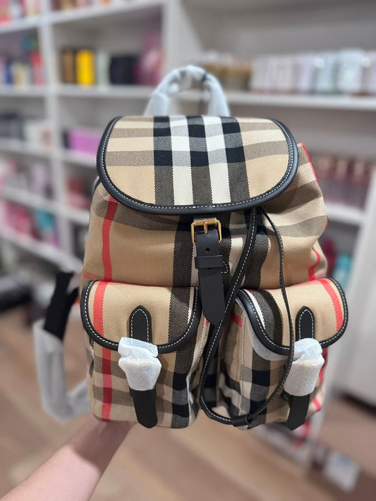 Burberry Enfield Check Canvas Backpack
