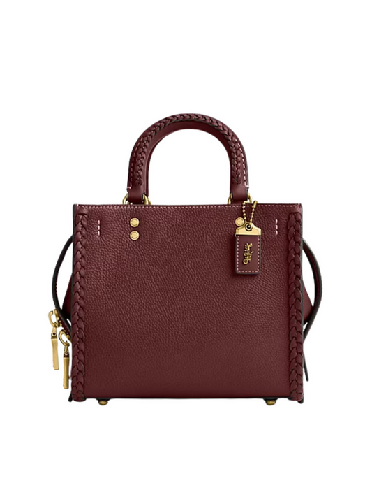 Coach Rogue 20 With Braid Natural Pebble Leather Braided Brass/Wine