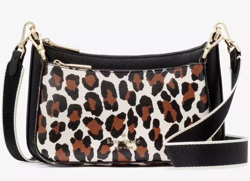 Kate Spade Duet Leopard Leather Crossbody Bag