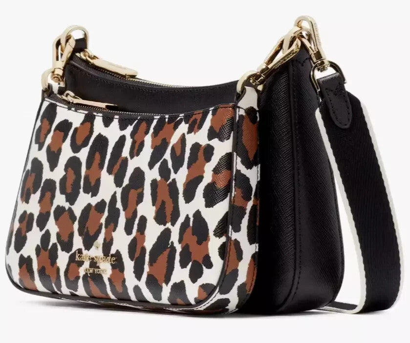 Kate Spade Duet Leopard Leather Crossbody Bag